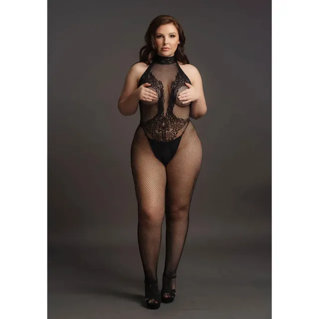 Le Désir Fishnet and Lace - Bodystocking, Plus Size