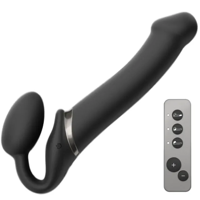 Безремневой страпон с вибрацией Strap-On-Me L, 19 см (черный)