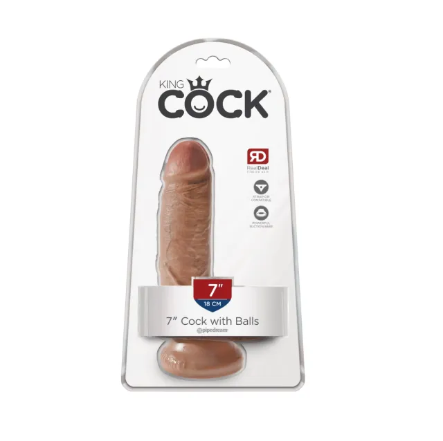 Фаллоимитатор King Cock With Balls, 19.4 см (коричневый)