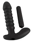 Black Velvets Black Velvets Vibrating - Korek analny z wibracjami, Czarny, 17 cm