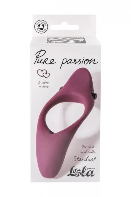 Эрекционное кольцо с вибрацией Lola Games Pure Passion Stardust, 13 см (бордовый)