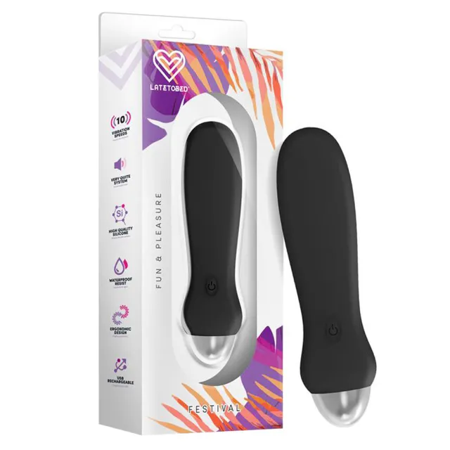 Вибратор Festival Luxo Black, 12 см (черный)