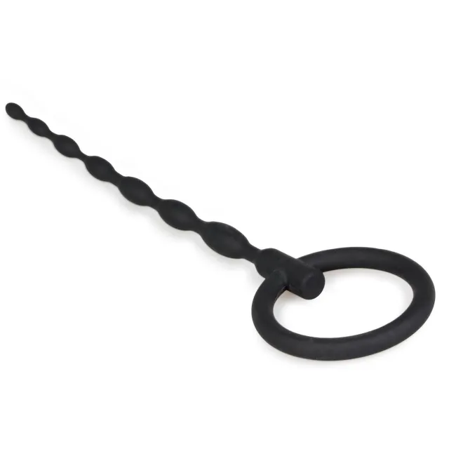 Стимулятор уретры Sinner Gear Silicone Penis Plug With Pull Ring (черный)