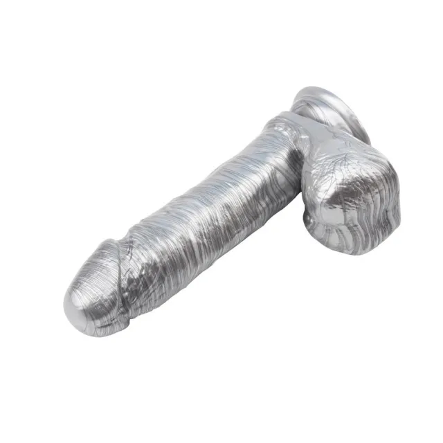DarkMuscle Ben Dover - Dildo, Srebro, 19.5 cm