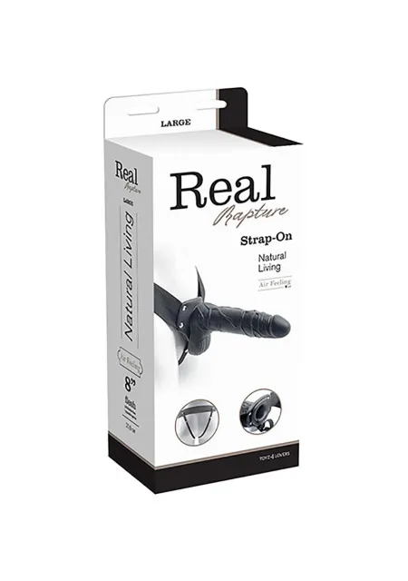 Страпон Real Rapture Strap On Cavo, 20.5 см (черный)