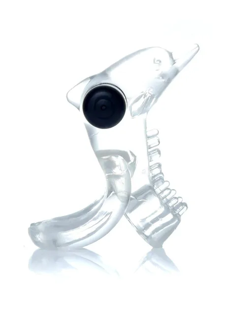Boys of Toys Dolphin Vibro CockRing - Wibracyjny pierścień B -, Przezroczysty, 9 cm