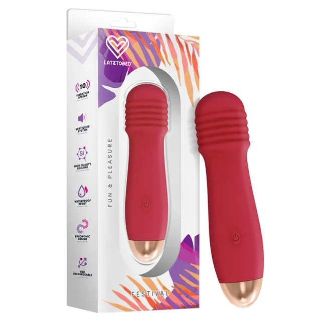 Вибратор мини типа wand Festival Nesta Red, 12 см (красный)