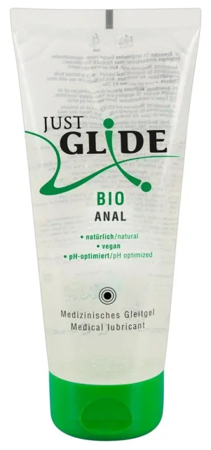 Just Glide Bio Anal - Lubrykant analny na bazie wody, Bez smaku, 200 ml