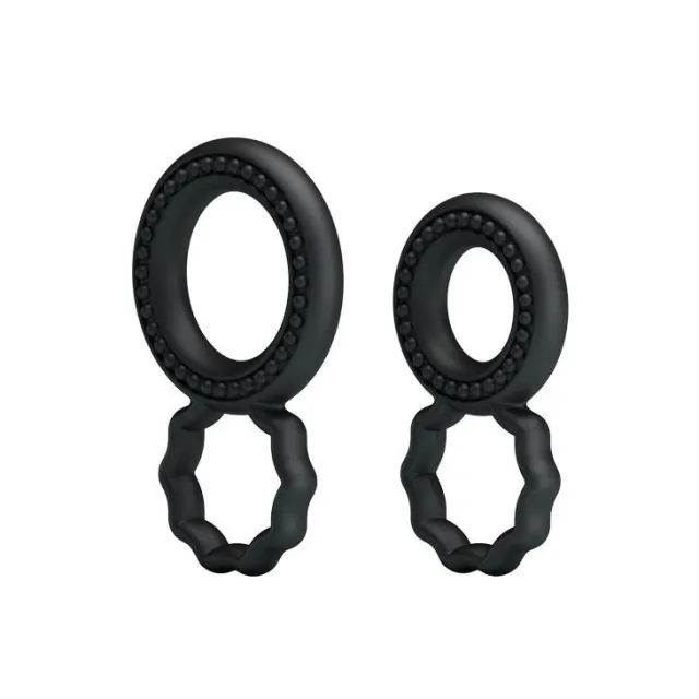 Эрекционное кольцо Baile Cock Rings, набор 2 шт (черный)