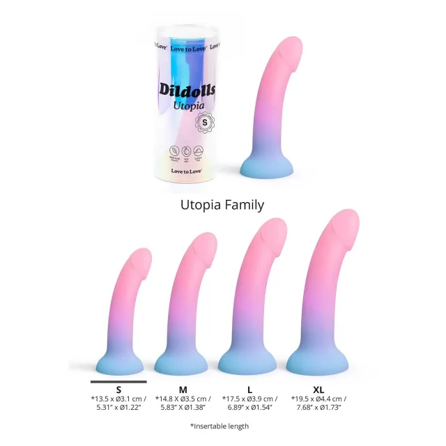 Love to Love Dildolls Utopia - Dildo, Multi, 19.5 cm