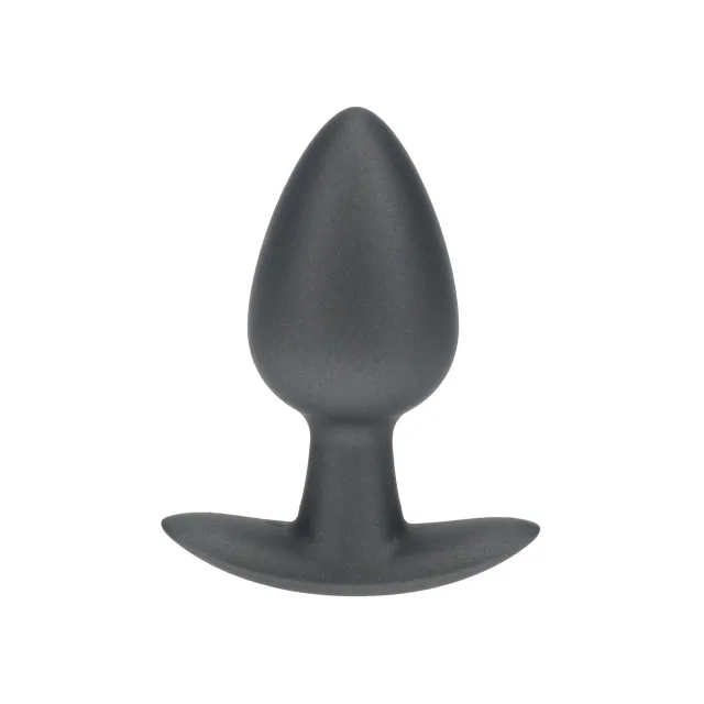 Анальная пробка Ouch! Smooth Anal Plug Metallic M, 7.9 см (серый)