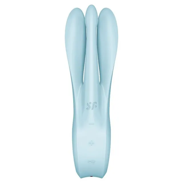 Багатофункціональний вібратор Satisfyer Threesome 1, 14 см (блакитний)