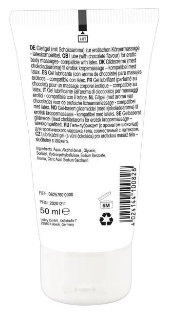 Масажний гель-лубрикант на водній основі Lick It! шоколад, 50 ml