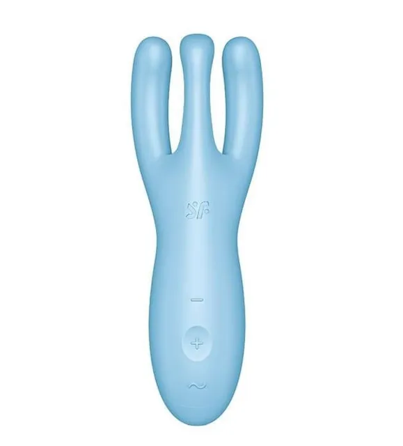 Вібратор для клітора Satisfyer Threesome 4, 14 см (блакитний)