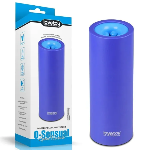 Lovetoy O-Sensual Discreet Blow Job Stroker - Masturbator, Niebieski, 19 cm