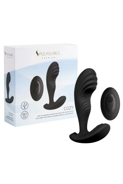 Pleasures Cozy - Stymulator prostaty, Czarny, 12 cm