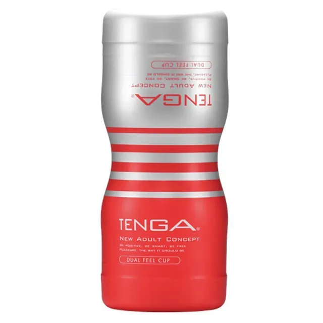 Tenga Dual Feel Cup - Masturbator dwustronny, Biały, 15 cm