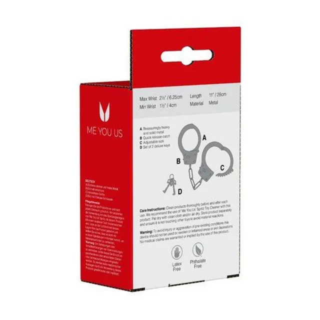 Наручники металеві Heavy Metal Handcuffs Kinx, 26 см (сріблястий)
