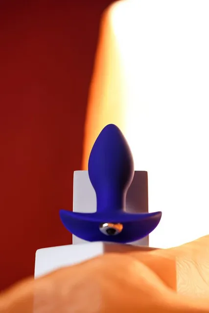 Анальная пробка ToDo Anal Vibro Plug Fancy, 10.7 см (синий)
