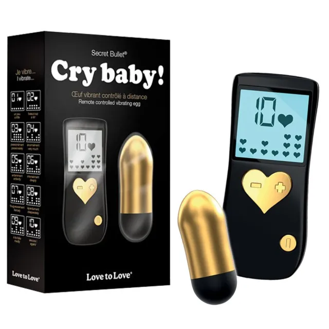 Love to Love Cry Baby Gold - Wibrujące jajko, Złoto, 8 cm