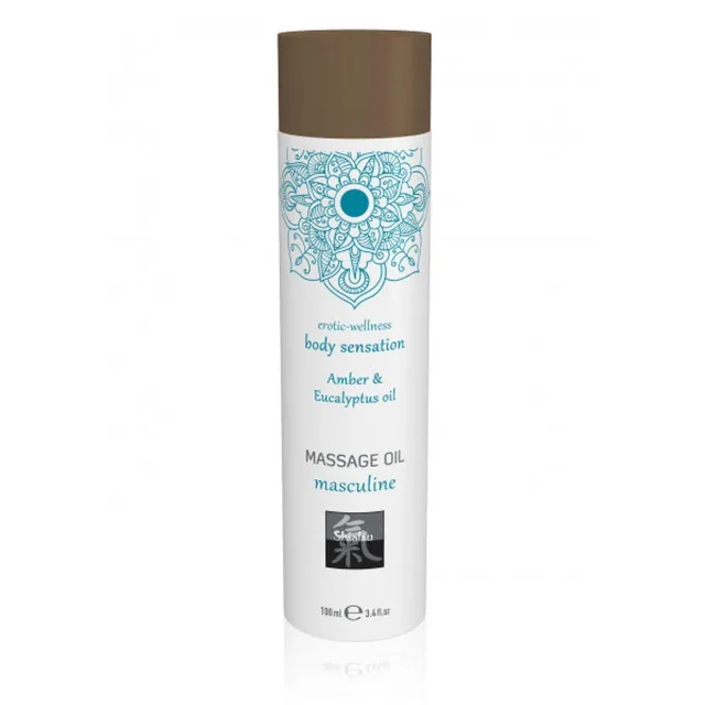 Массажное масло Shiatsu Massage Oil Masculine Amber & Eucalyptus, 100 мл