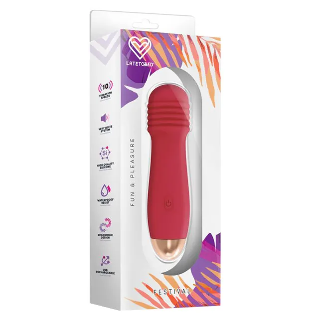 Вибратор мини типа wand Festival Nesta Red, 12 см (красный)