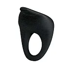 Pretty Love Thimble Vibrating Cock Ring - Pierścień erekcyjny, Czarny, 6 cm