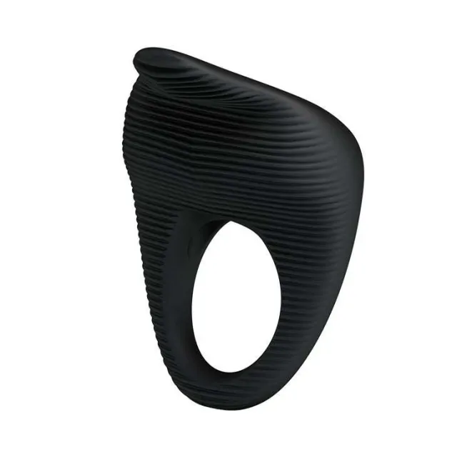 Pretty Love Thimble Vibrating Cock Ring - Pierścień erekcyjny, Czarny, 6 cm