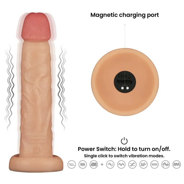 Вібратор Lovetoy Power Basics Cock 10'', 26,2 см (тілесний)
