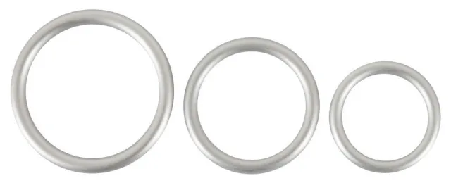Набір ерекційних кілець Metallic Cock Ring Set, 3 шт (сріблястий)