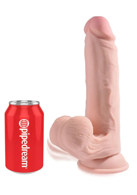Фаллоімітатор King Cock 3D Cock Swinging Balls, 26 см (тілесний)