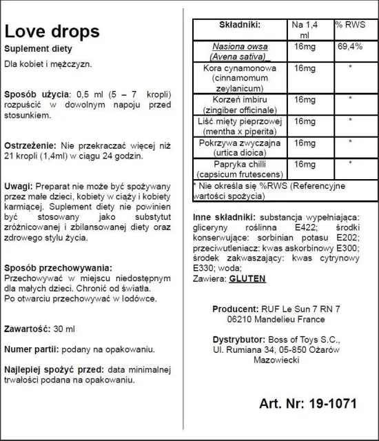 Краплі-афродизіак Ruf Love Drops, 20 мл