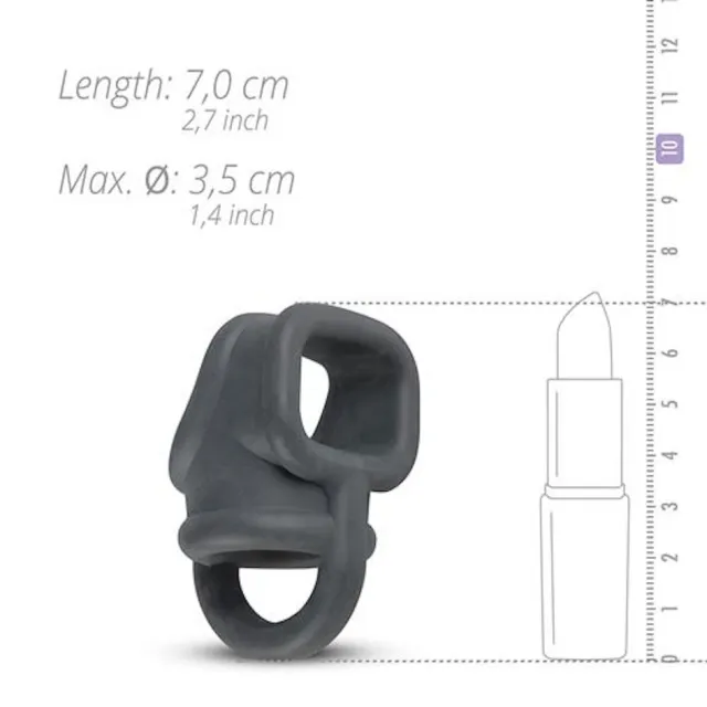 Эрекционное кольцо Boners Liquid Silicone Ball Splitter, 7 см (серый)