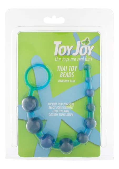 Анальная цепочка Toy Joy Thai Toy Beads, 25 см (голубой)
