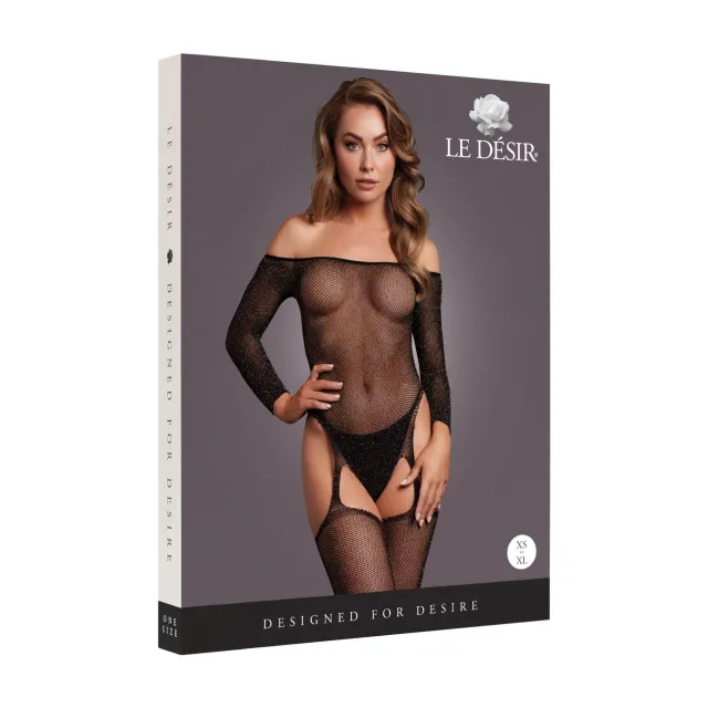 Бодістокінг Le Désir Shimmering Off the Shoulder, One Size (чорний)
