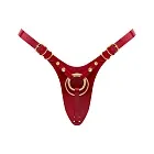Трусики для страпона Strap-On-Me Leatherette Harness Fabulous, One Size (червоний)