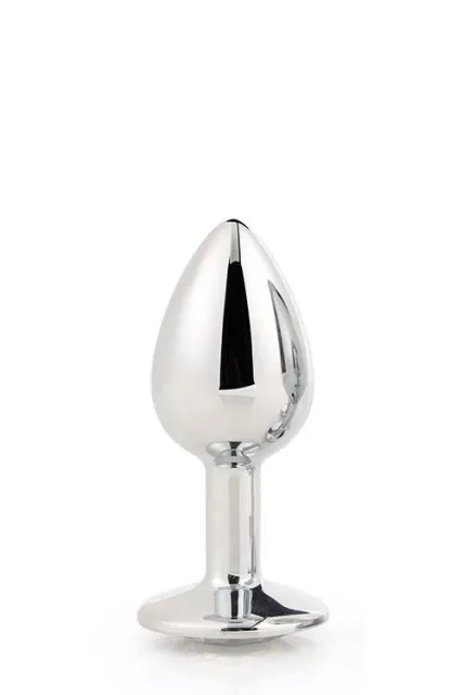 Анальная пробка с кристалом Dream Toys Gleaming Love Silver Plug Small. 7 см (прозрачный)