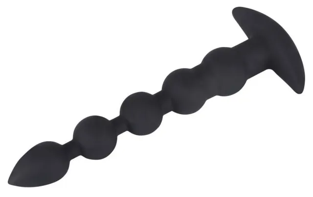Анальная цепочка с вибрацией Black Velvets Rechargeable Beads, 21 см (черный)