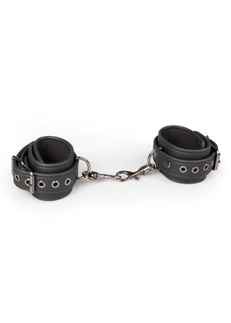 Наручники EasyToys Black Leather Handcuffs (черный)