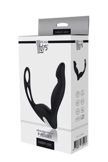 Dream Toys P-Pleaser W Erection Enhance - Stymulator prostaty, Czarny, 13 cm