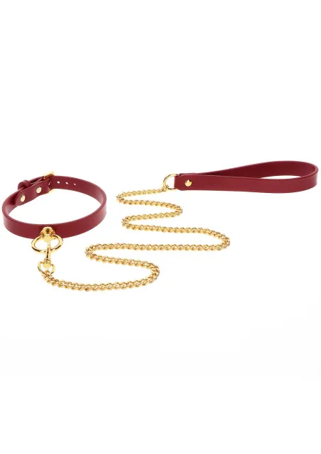 Ошейник с поводком Taboom O-Ring Collar and Chain Leash (красный)