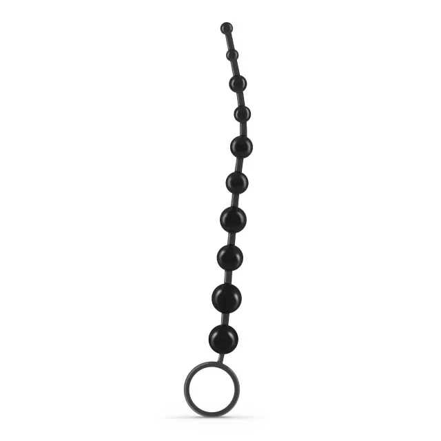 Crushious Bead Anal - Łańcuszek analny, Czarny, 33 cm