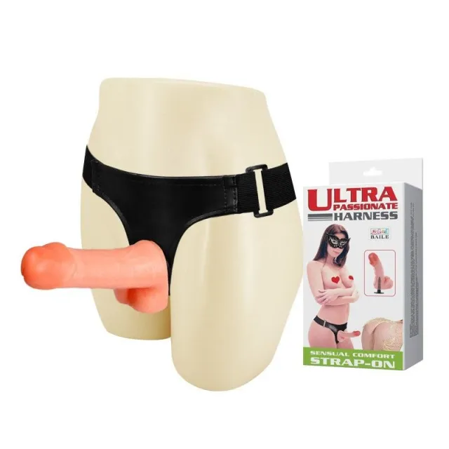Страпон Baile Ultra Passionate Harness Sensual Comfort, 18,5 см (телесный)