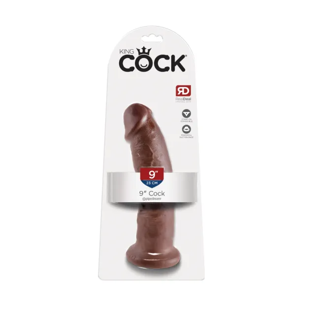 Pipedream King Cock 9" - Dildo, Brązowy, 22.9 cm