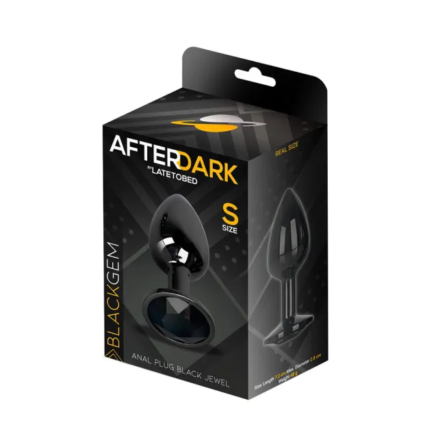 Анальная пробка с кристаллом Afterdark S, 7.2 см (черный)