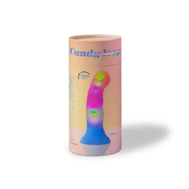 Love to Love Neon Art Candy Loop / Sugar Bomb - Dildo, Multi, 14.3 cm