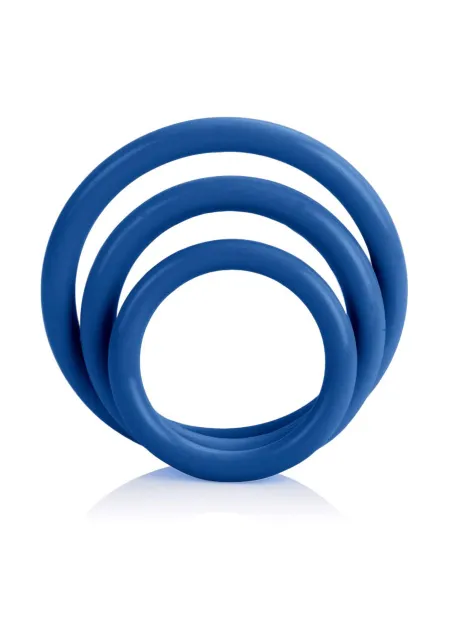 Эрекционное кольцо Calexotics Tri-Rings, 3 шт (синий)