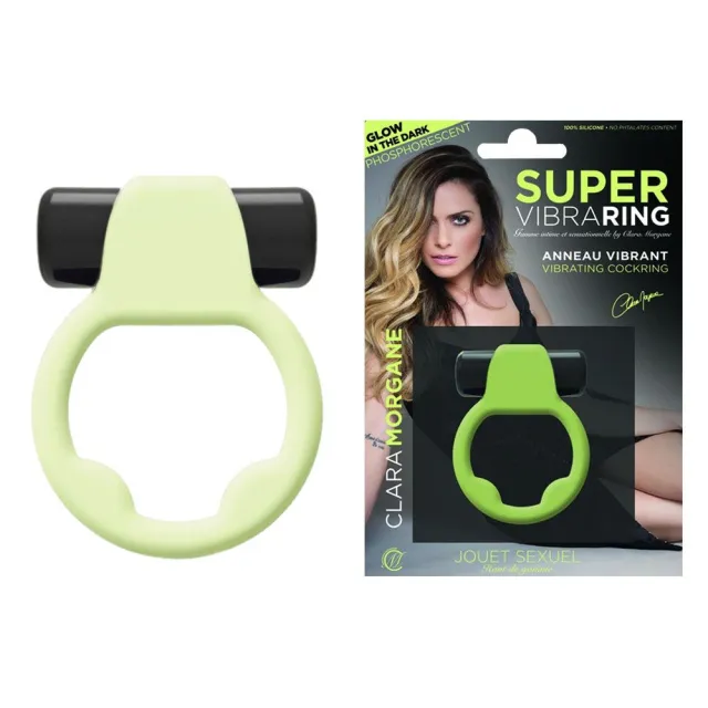 Эрекционное кольцо Clara Morgane Pro Super Vibra Ring Phosphorescent, 4.5 см (зеленый)