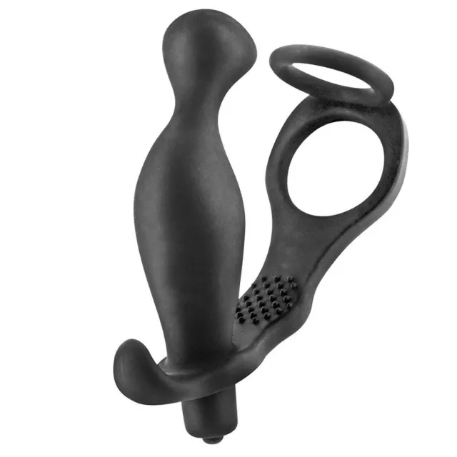 BlueJunker Prostate Stimulator Cockring - Pierścień erekcyjny, Czarny, 16.5 cm
