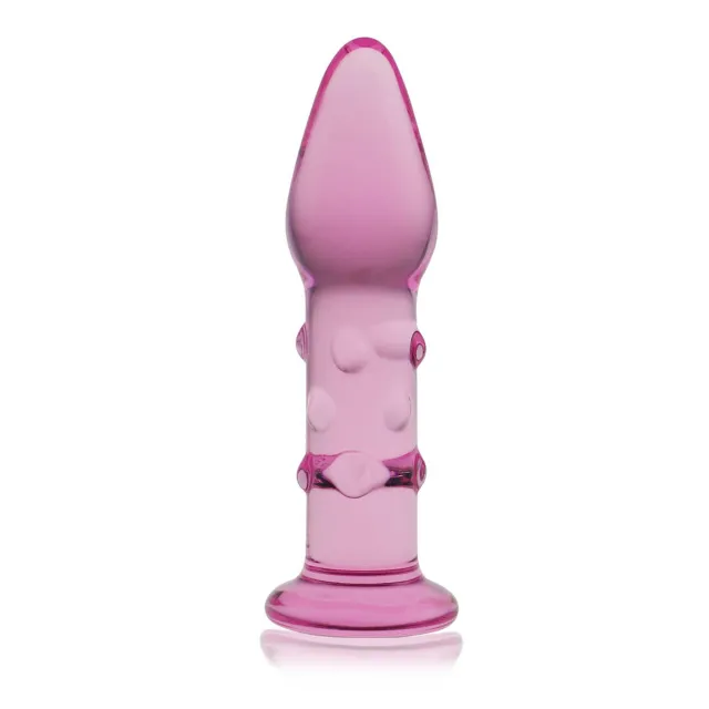 Анальная пробка Lovetoy Glass Romance 5.5", 14 см (розовый)